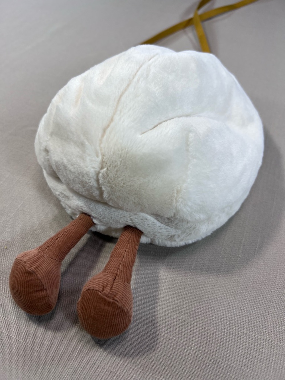 Jellycat Amuseable Happy Boiled Egg Crossbody Bag Plush White Yellow London - Picture 8 of 13